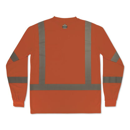 GloWear 8368 Class 3 Essential Hi-Vis Long Sleeve T-Shirt, Small, Orange