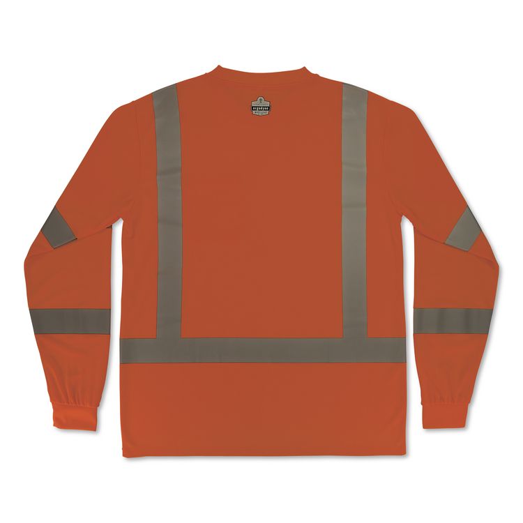 GloWear 8368 Class 3 Essential Hi-Vis Long Sleeve T-Shirt, Medium, Orange