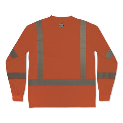 GloWear 8368 Class 3 Essential Hi-Vis Long Sleeve T-Shirt, Large, Orange
