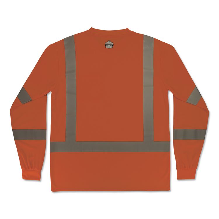 GloWear 8368 Class 3 Essential Hi-Vis Long Sleeve T-Shirt, 2X-Large, Orange