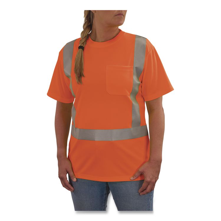 GloWear 8274 Class 2 Women's Essential Hi-Vis T-Shirt, 2X-Large, Orange