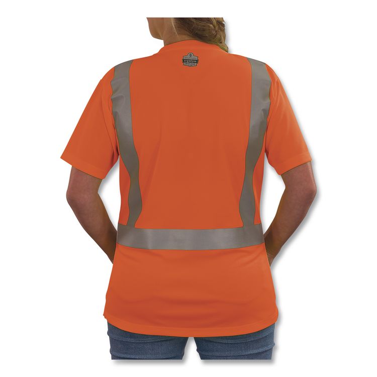 GloWear 8274 Class 2 Women's Essential Hi-Vis T-Shirt, 2X-Large, Orange