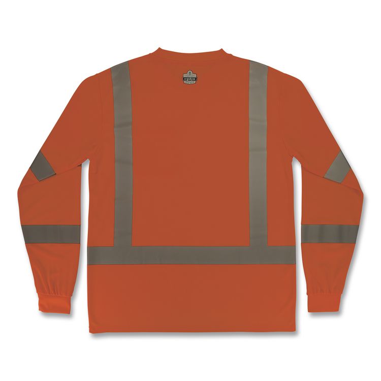 GloWear 8368 Class 3 Essential Hi-Vis Long Sleeve T-Shirt, 3X-Large, Orange