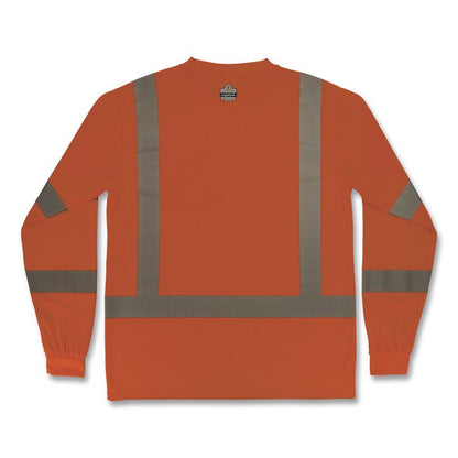 GloWear 8368 Class 3 Essential Hi-Vis Long Sleeve T-Shirt, 5X-Large, Orange