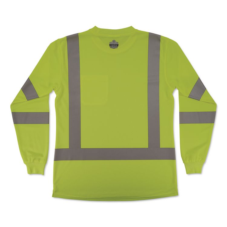GloWear 8374 Class 3 Women's Essential Hi-Vis Long Sleeve T-Shirt, Small, Lime