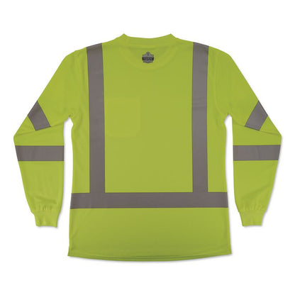 GloWear 8374 Class 3 Women's Essential Hi-Vis Long Sleeve T-Shirt, Small, Lime