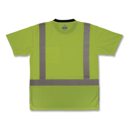 GloWear 8286BK Class 2 Essential Hi-Vis T-Shirt with Black Bottom, X-Small, Lime