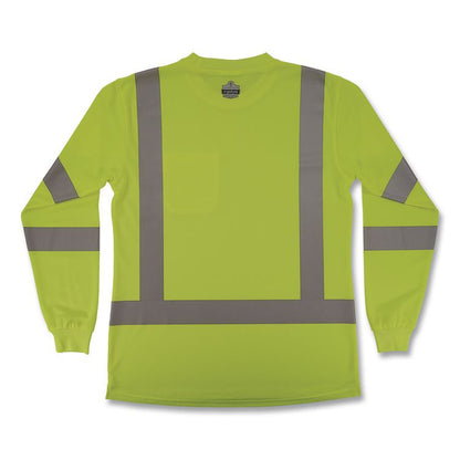 GloWear 8374 Class 3 Women's Essential Hi-Vis Long Sleeve T-Shirt, Medium, Lime