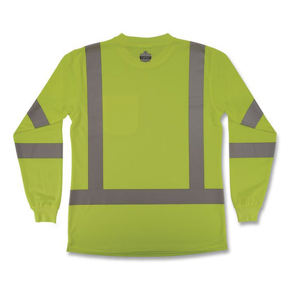 GloWear 8374 Class 3 Women's Essential Hi-Vis Long Sleeve T-Shirt, X-Large, Lime