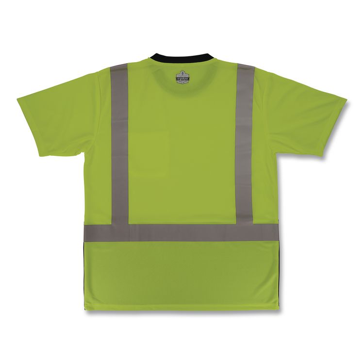 GloWear 8286BK Class 2 Essential Hi-Vis T-Shirt with Black Bottom, 2X-Large, Lime