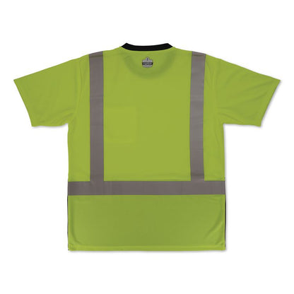 GloWear 8286BK Class 2 Essential Hi-Vis T-Shirt with Black Bottom, 3X-Large, Lime