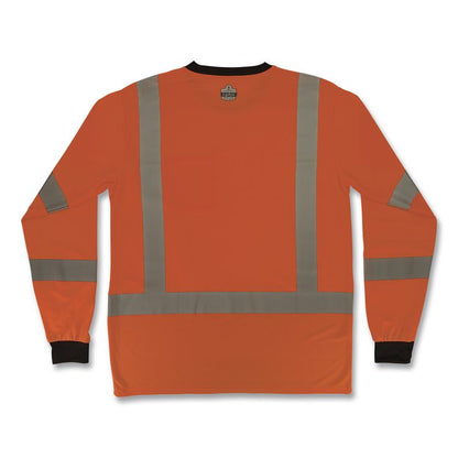 GloWear 8369BK Class 3 Essential Hi-Vis Long Sleeve T-Shirt with Black Bottom, Large, Orange