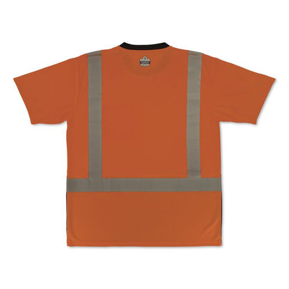 GloWear 8286BK Class 2 Essential Hi-Vis T-Shirt with Black Bottom, Small, Orange