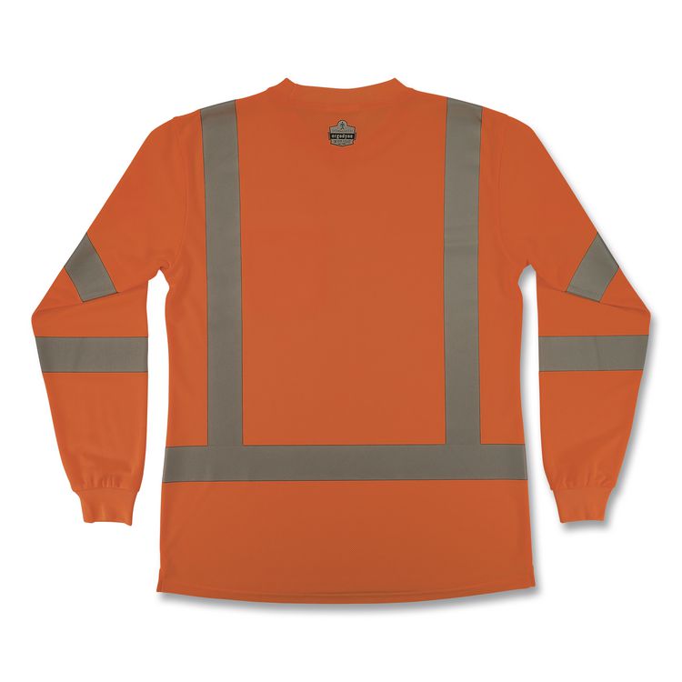GloWear 8374 Class 3 Women's Essential Hi-Vis Long Sleeve T-Shirt, X-Large, Orange