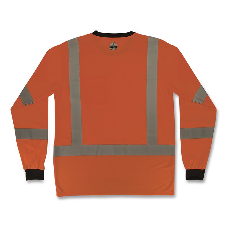 GloWear 8369BK Class 3 Essential Hi-Vis Long Sleeve T-Shirt with Black Bottom, 2X-Large, Orange