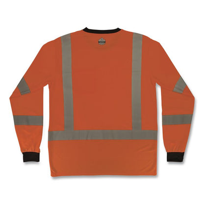 GloWear 8369BK Class 3 Essential Hi-Vis Long Sleeve T-Shirt with Black Bottom, 2X-Large, Orange