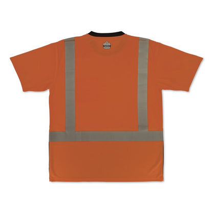 GloWear 8286BK Class 2 Essential Hi-Vis T-Shirt with Black Bottom, Large, Orange