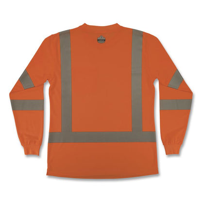 GloWear 8374 Class 3 Women's Essential Hi-Vis Long Sleeve T-Shirt, 3X-Large, Orange