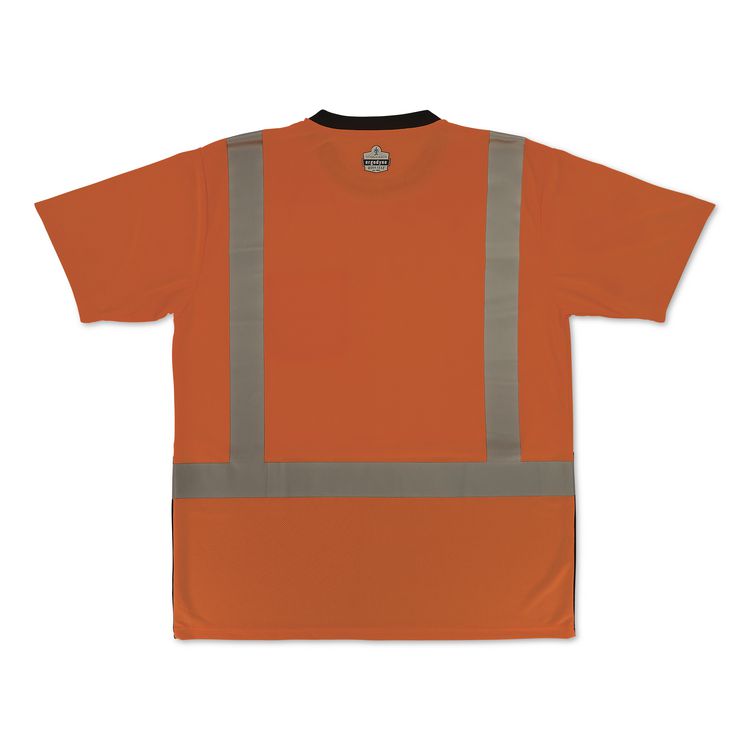 GloWear 8286BK Class 2 Essential Hi-Vis T-Shirt with Black Bottom, 2X-Large, Orange