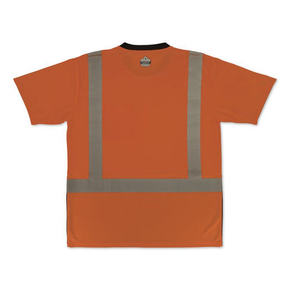 GloWear 8286BK Class 2 Essential Hi-Vis T-Shirt with Black Bottom, 2X-Large, Orange