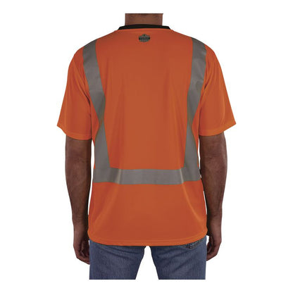 GloWear 8286BK Class 2 Essential Hi-Vis T-Shirt with Black Bottom, 2X-Large, Orange