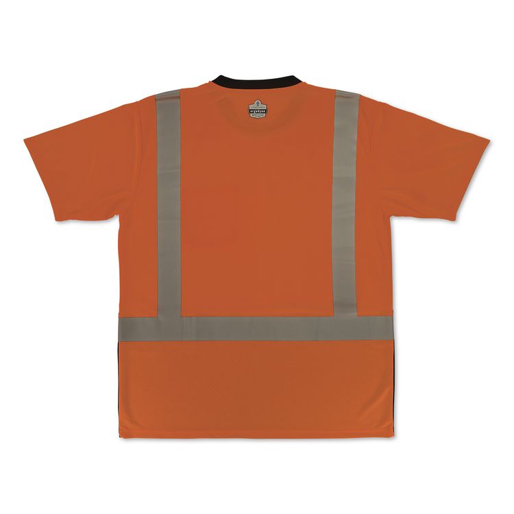 GloWear 8286BK Class 2 Essential Hi-Vis T-Shirt with Black Bottom, 4X-Large, Orange