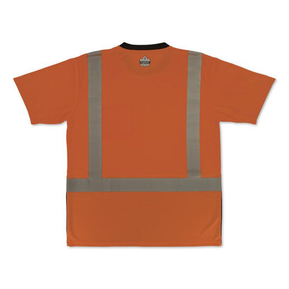 GloWear 8286BK Class 2 Essential Hi-Vis T-Shirt with Black Bottom, 4X-Large, Orange