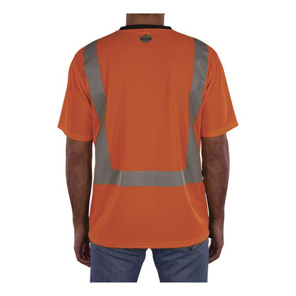 GloWear 8286BK Class 2 Essential Hi-Vis T-Shirt with Black Bottom, 5X-Large, Orange