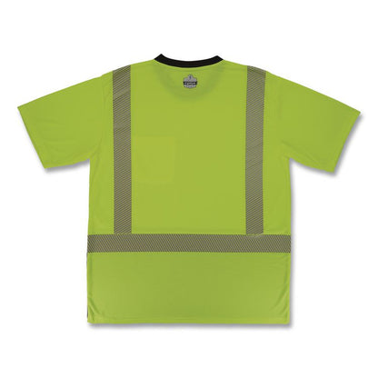 GloWear 8294BK Class 2 Performance Hi-Vis T-Shirt with Black Bottom, Small, Lime