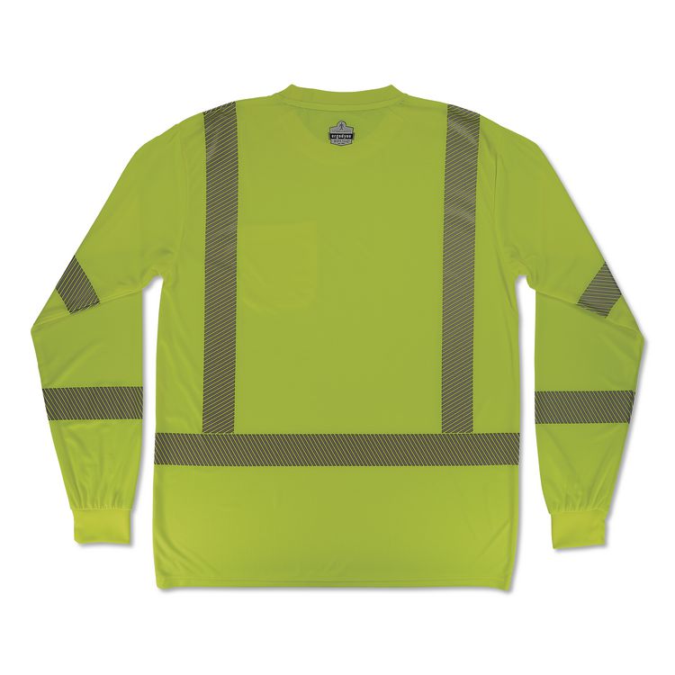 GloWear 8370 Class 3 Performance Hi-Vis Long Sleeve T-Shirt, 2X-Large, Lime