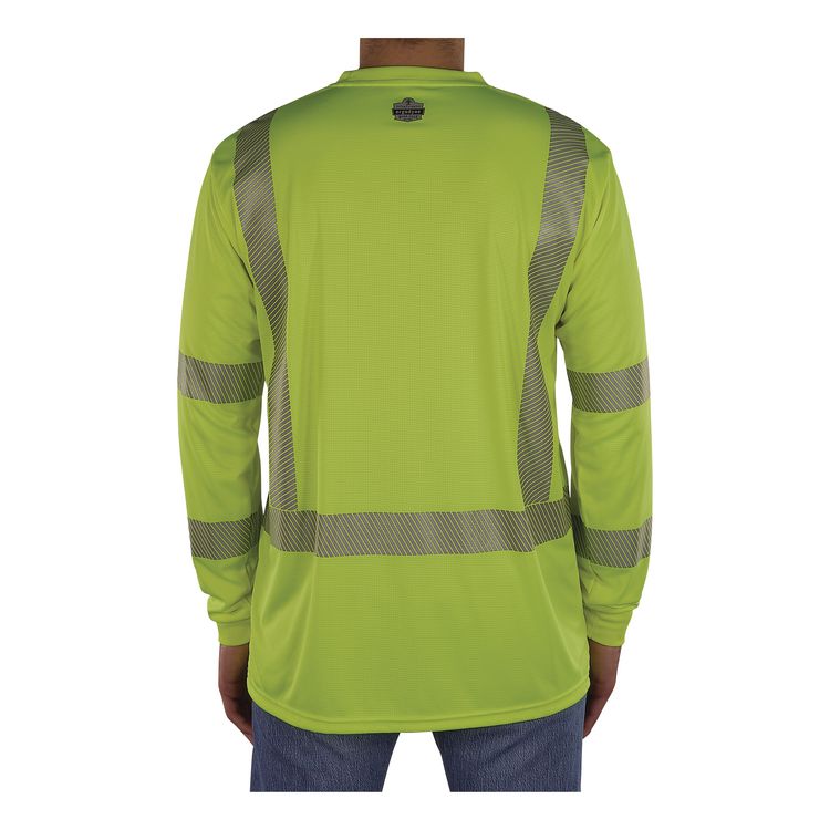 GloWear 8370 Class 3 Performance Hi-Vis Long Sleeve T-Shirt, 2X-Large, Lime
