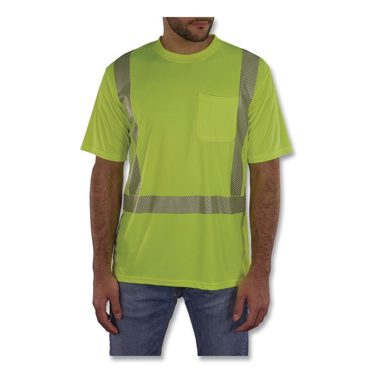 GloWear 8292 Class 2 Performance Hi-Vis T-Shirt, 4X-Large, Lime