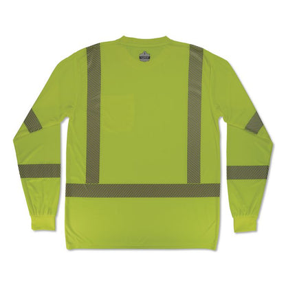 GloWear 8370 Class 3 Performance Hi-Vis Long Sleeve T-Shirt, 5X-Large, Lime