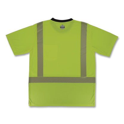 GloWear 8294BK Class 2 Performance Hi-Vis T-Shirt with Black Bottom, X-Large, Lime