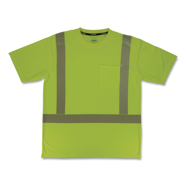 GloWear 8292 Class 2 Performance Hi-Vis T-Shirt, 5X-Large, Lime