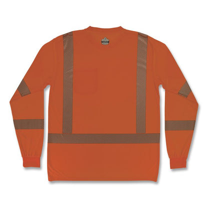 GloWear 8370 Class 3 Performance Hi-Vis Long Sleeve T-Shirt, Large, Orange