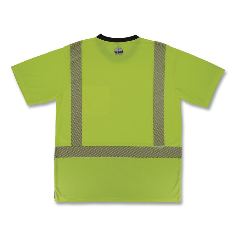 GloWear 8294BK Class 2 Performance Hi-Vis T-Shirt with Black Bottom, 3X-Large, Lime