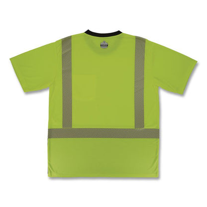GloWear 8294BK Class 2 Performance Hi-Vis T-Shirt with Black Bottom, 3X-Large, Lime