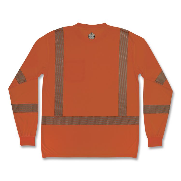 GloWear 8370 Class 3 Performance Hi-Vis Long Sleeve T-Shirt, X-Large, Orange