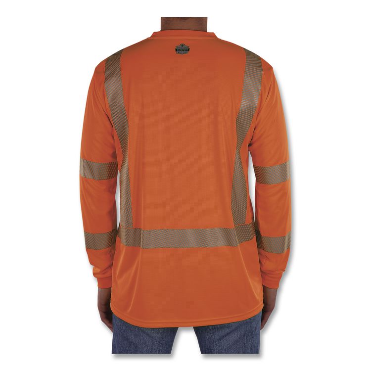 GloWear 8370 Class 3 Performance Hi-Vis Long Sleeve T-Shirt, X-Large, Orange