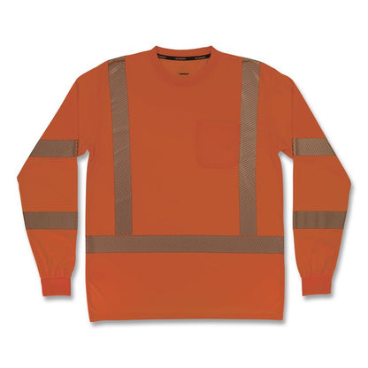 GloWear 8370 Class 3 Performance Hi-Vis Long Sleeve T-Shirt, X-Large, Orange