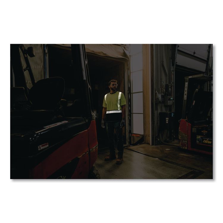 GloWear 8294BK Class 2 Performance Hi-Vis T-Shirt with Black Bottom, 3X-Large, Lime