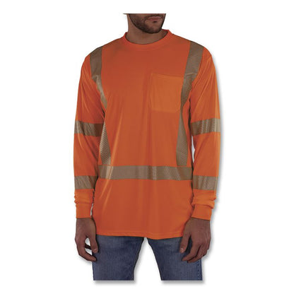 GloWear 8370 Class 3 Performance Hi-Vis Long Sleeve T-Shirt, 3X-Large, Orange