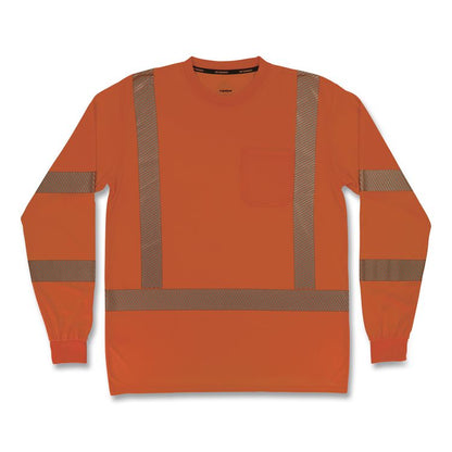 GloWear 8370 Class 3 Performance Hi-Vis Long Sleeve T-Shirt, 3X-Large, Orange