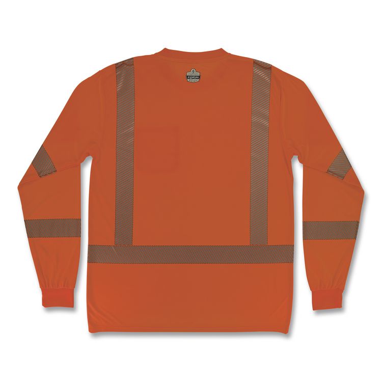 GloWear 8370 Class 3 Performance Hi-Vis Long Sleeve T-Shirt, 4X-Large, Orange