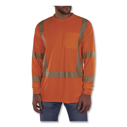 GloWear 8370 Class 3 Performance Hi-Vis Long Sleeve T-Shirt, 4X-Large, Orange