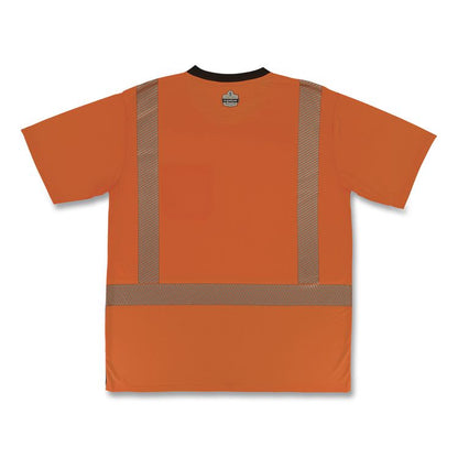 GloWear 8294BK Class 2 Performance Hi-Vis T-Shirt with Black Bottom, X-Small, Orange