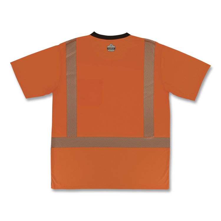 GloWear 8294BK Class 2 Performance Hi-Vis T-Shirt with Black Bottom, Medium, Orange