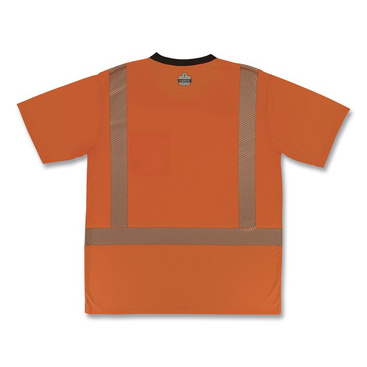 GloWear 8294BK Class 2 Performance Hi-Vis T-Shirt with Black Bottom, Large, Orange