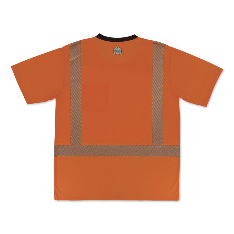 GloWear 8294BK Class 2 Performance Hi-Vis T-Shirt with Black Bottom, X-Large, Orange